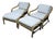 Vintage Pair of Organic Modern McGuire Twisted Bamboo Reclining Arm Chairs With Ottomans For Sale