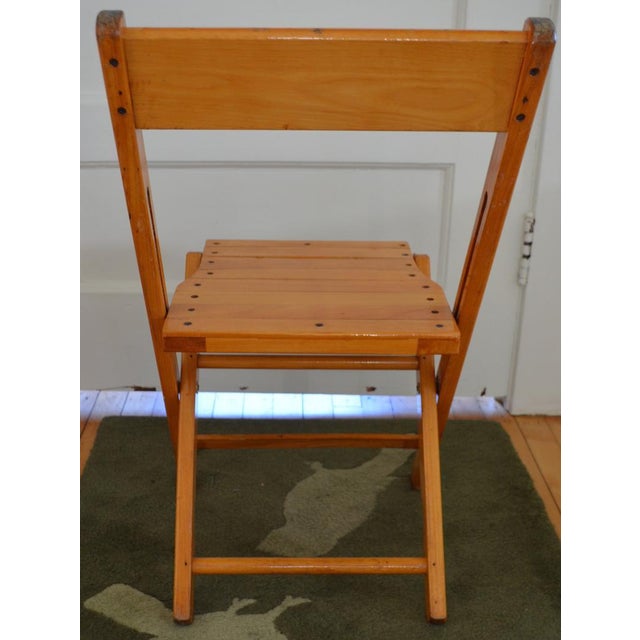 Vintage Oak Snyder Folding Chairs Set of 4 (Note 300 Chairs