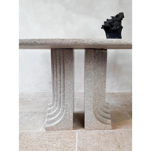 Carlo Scarpa Italian Oval Samo Dining Table in Grey Granite attributed to Carlo Scarpa, 1970s For Sale - Image 4 of 8