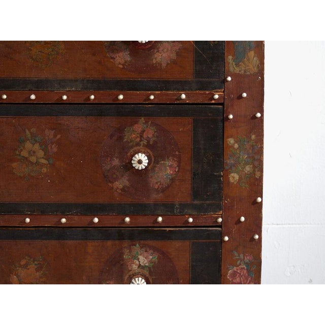 Antique Painted Folk Chest of Drawers in Wood, Austria, 1900 For Sale - Image 8 of 11