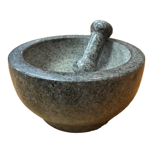 Giant Mortar and Pestle Set Black Marble Polished Italy For Sale