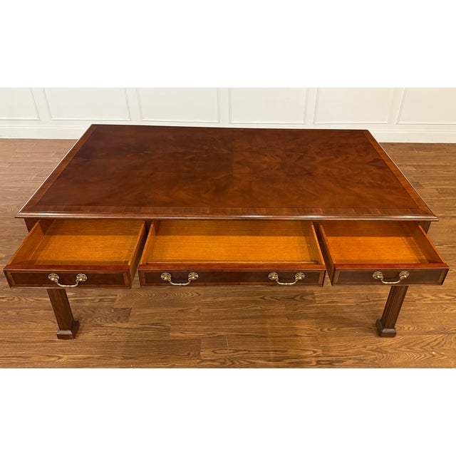 Classic Chippendale Mahogany Writing/Library Desk by Leighton Hall - Showroom Sample For Sale In Atlanta - Image 6 of 10