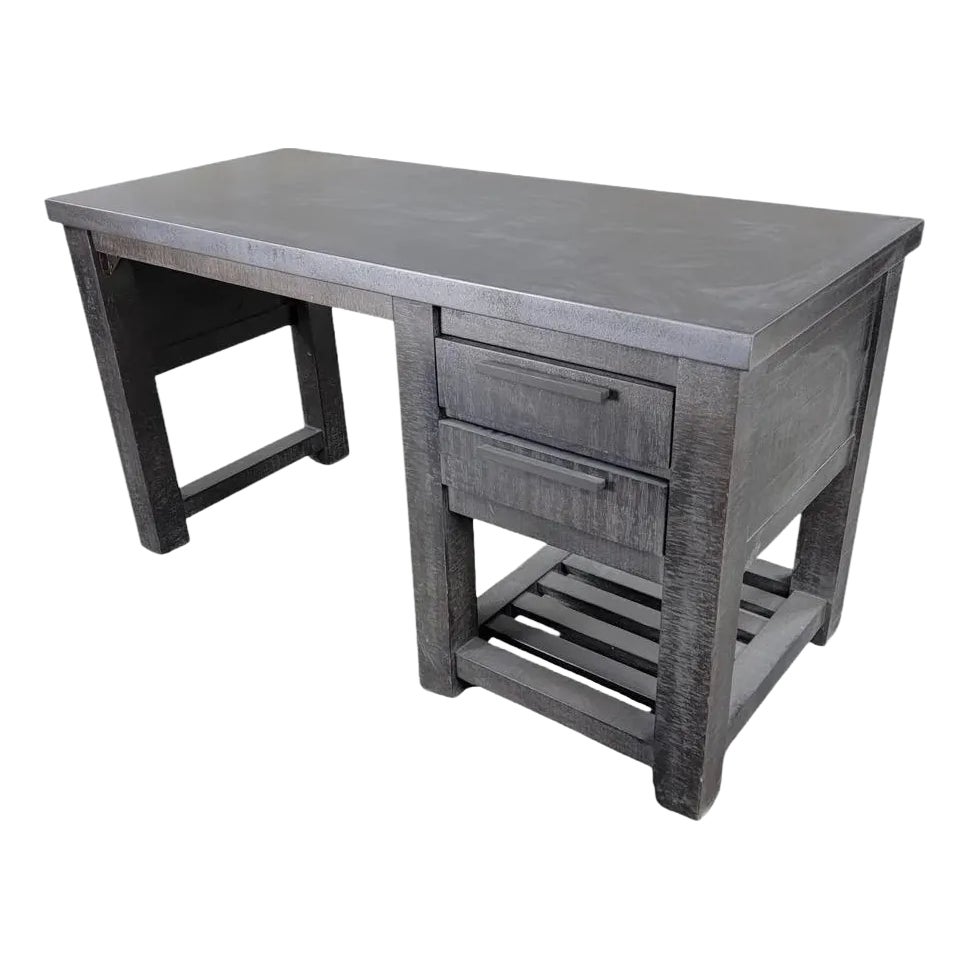 Restoration Hardware Vaughn Metal Reclaimed Storage Writing Desk Chairish