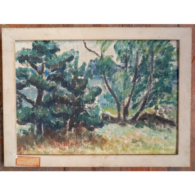 We are selling this early 20th century Post Impressionist landscape painting. This simple landscape is well done...
