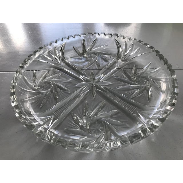 Crystal plate Dresden Crystal Bleikristall 1970s This beautiful plate with 4 split seats was made by the Crystal factory...