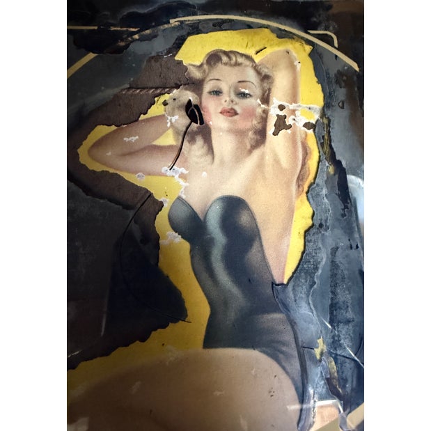 Vintage 1940s Billy DeVorss “Pose Please” Advertising Mirror - Superior Produce Distributors of Los Angeles, California For Sale - Image 4 of 4