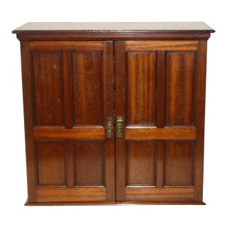 19th Century Campaign-Style Mahogany Hanging Desk Cabinet With Fitted Interior For Sale