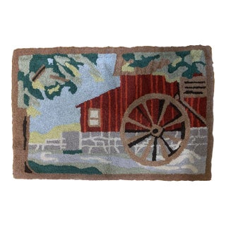 1930s, Handmade Antique American Hooked Rug 1.9' X 2.11' For Sale