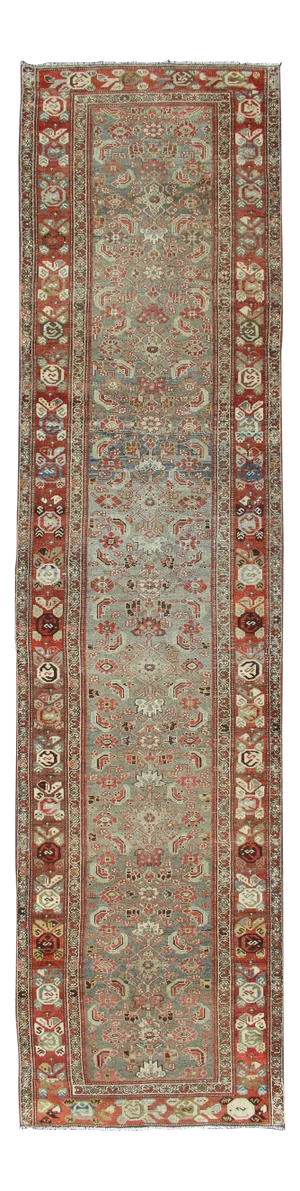 Sub-Geometric All Over Herati Design Antique Persian Kurdish Runner