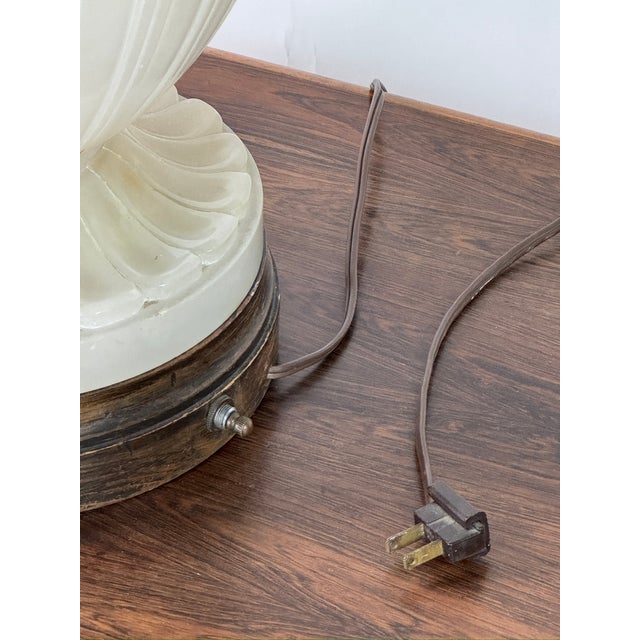 Stone Early 20th Century Monumental Carved Alabaster Neoclassical Lamp For Sale - Image 7 of 7
