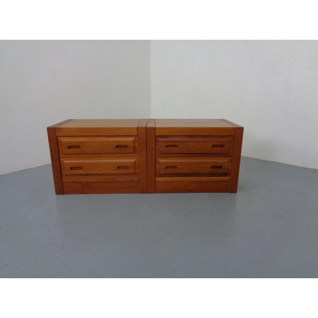 Teak Nightstands Wit Drawers, Denmark, 1960s, Set of 2, Set of 2 For Sale - Image 6 of 18