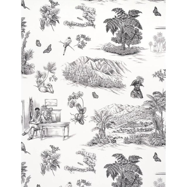 Created in collaboration with Haitian American fashion designer Victor Glemaud, Toussaint Toile wallpaper pays homage to...