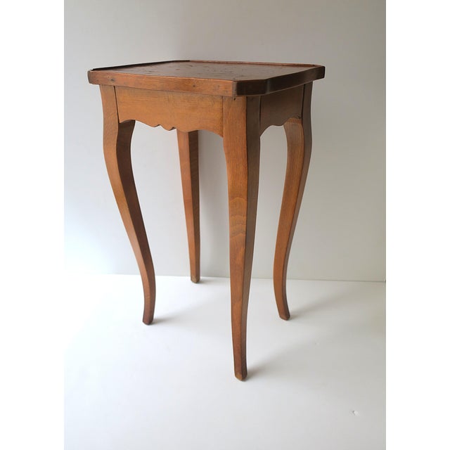 Wood Rococo Style End Side Accent Table With Burl Top, Small For Sale - Image 7 of 14