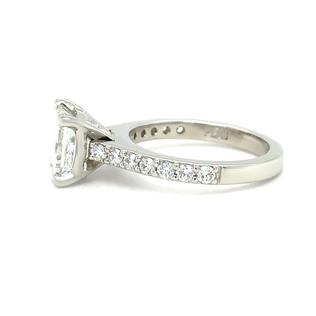 Gia Platinum Princess Cut Diamond Engagement Ring 3.02ct 7.9g, Size 6 For Sale - Image 4 of 12
