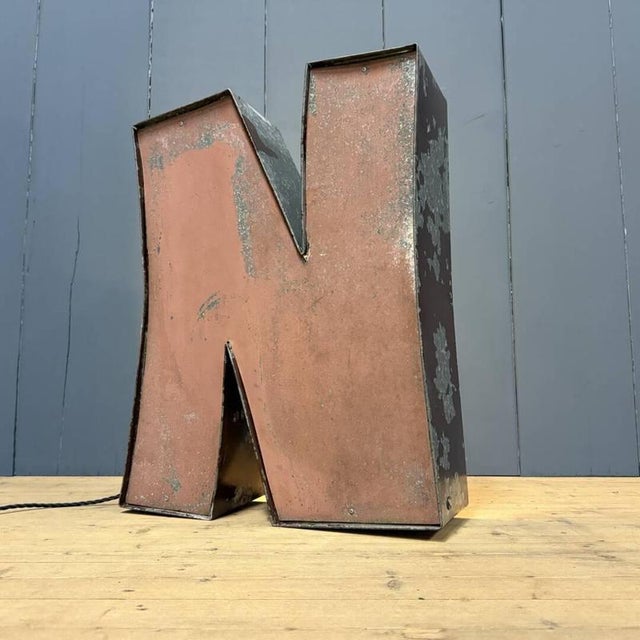 Large Zinc Letter N with Lighting, America For Sale - Image 16 of 16