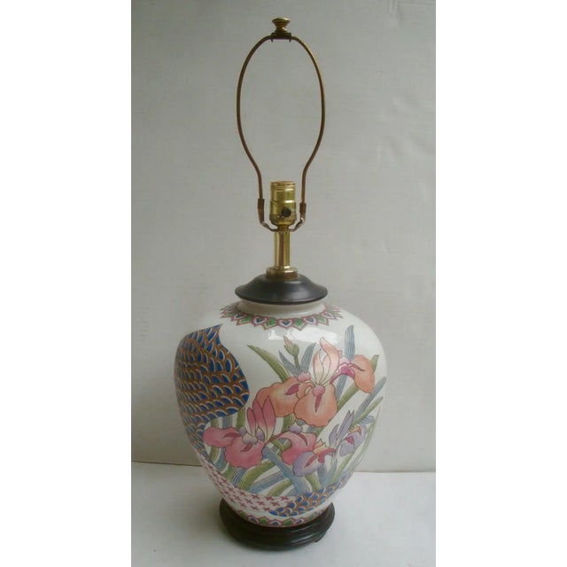 1980s Postmodern Chinoiserie Ginger Jar Lamp For Sale - Image 9 of 9