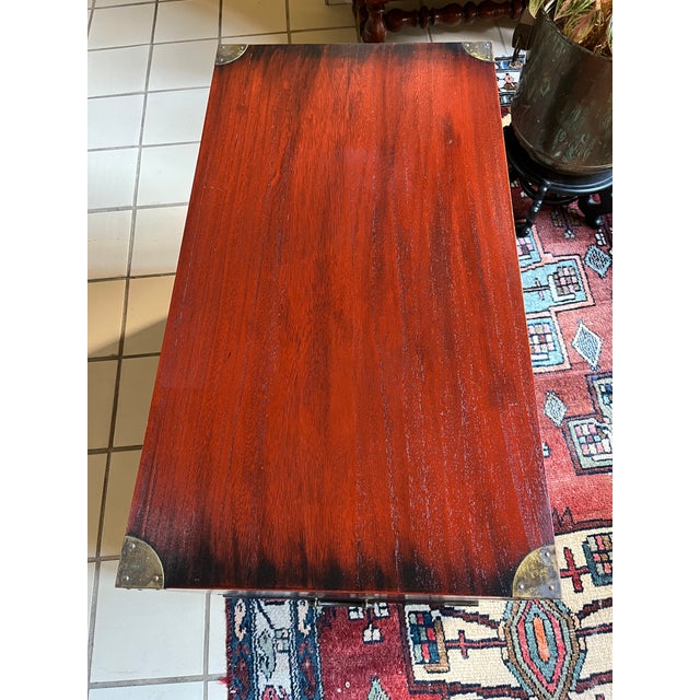 1970s Asian Inspired Cedar Lined Storage Trunk Side Table or Coffee Table For Sale - Image 9 of 13