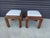 Pair of Mid Century Modern Pencil Reed Rattan Stools in The Style of Gabriella Crespi Circa Late 1970'S - Seats Covered in...