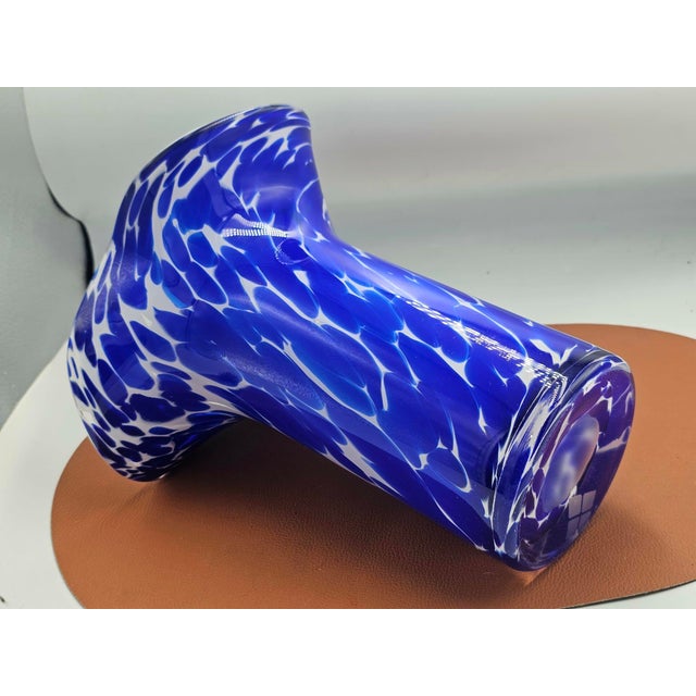 Blue and White Murano Glass Vase, 1960s For Sale - Image 4 of 5
