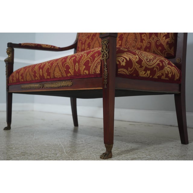 Antique 19th C. French Empire Bronze Mounted Settee Loveseat For Sale - Image 9 of 18
