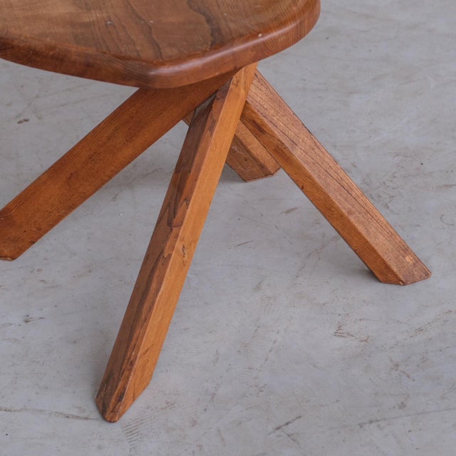 Mid-Century French Elm S34 Chair from Pierre Chapo, 1970s For Sale - Image 9 of 15