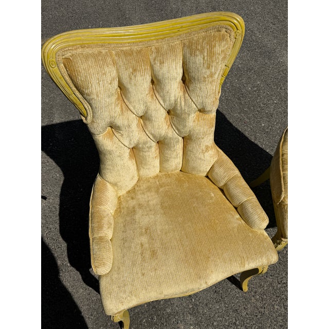Mustard Pair of French Louis XV Accent Chairs in the Manner of Grosfeld House For Sale - Image 8 of 8