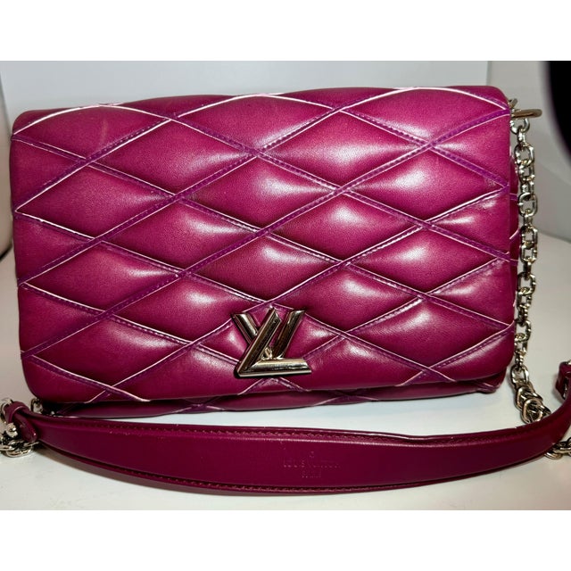 Contemporary Louis Vuitton Lambskin Malletage GO-14 MM Bordeaux, Excellent Condition Like New For Sale - Image 3 of 18
