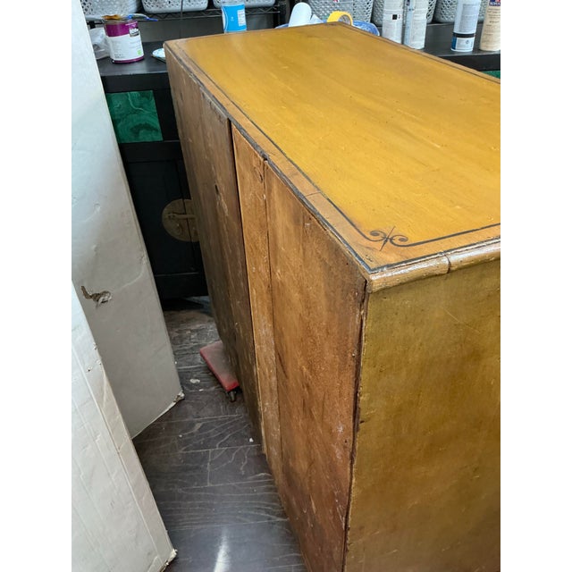 19th-C. English Carved & Painted Pine Faux Bamboo Tall Chest of Drawers For Sale In Atlanta - Image 6 of 9