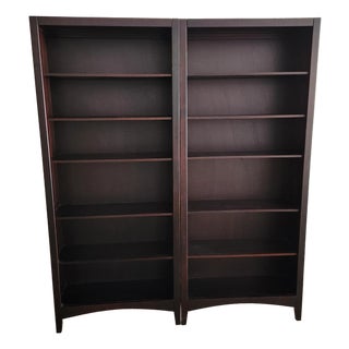 Matching Pair of Hamilton Heritage Wood Bookshelves For Sale