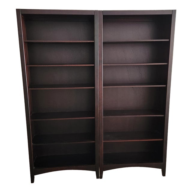 Matching Pair of Hamilton Heritage Wood Bookshelves For Sale