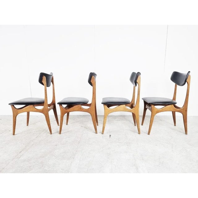 Vintage Dining Chairs attributed to Louis Van Teeffelen, 1960s For Sale - Image 4 of 10