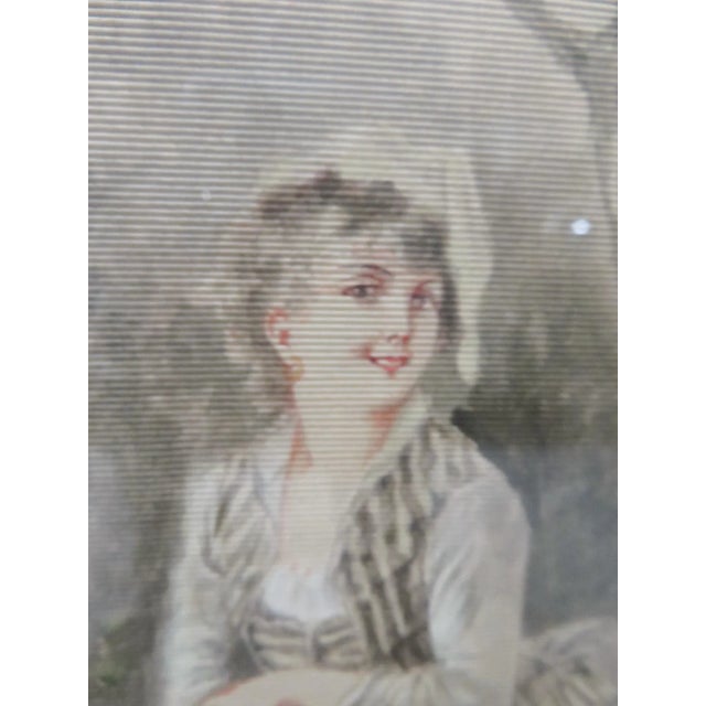 French French Painting on Silk For Sale - Image 3 of 5