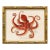 Contemporary Reproduction of Vintage "Red Octopus" Giclee Print, Framed For Sale