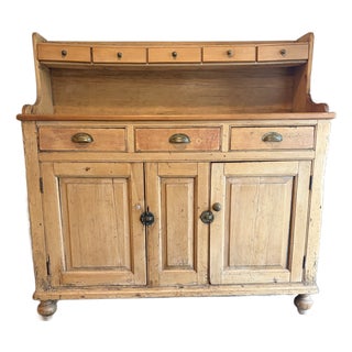 Antique English Pine Sideboard For Sale