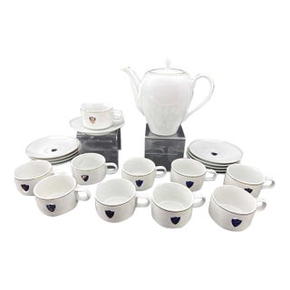 Rare Western Airlines Ceramic China Coffee Service - Coffee Pot & 10 Cups & Saucers For Sale