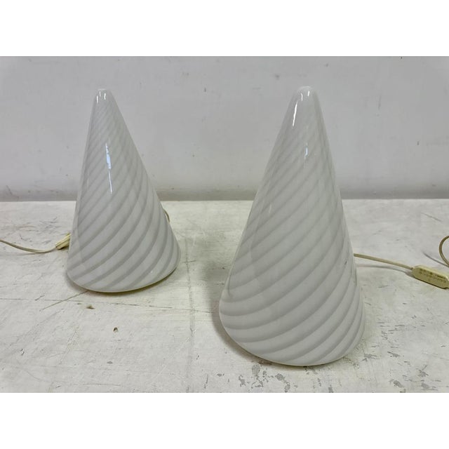 Conical Murano Table Lamps, 1970s, Set of 2 For Sale - Image 9 of 12