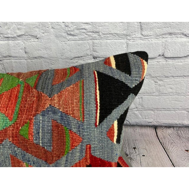 Turkish 16 x 24 Kilim Pillow Turkish Orchard Serenity Pillow Cushion Cover For Sale - Image 3 of 4