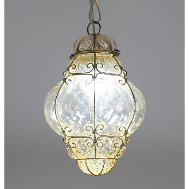 1950s Wonderful Amber Vintage Venetian Lantern, Seguso Murano Glass For Sale - Image 6 of 14