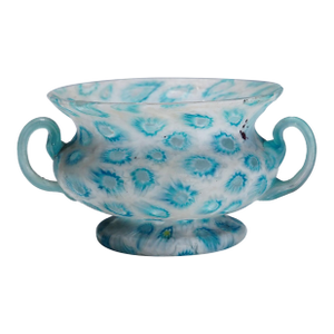 Antique Millefiori Bowl With Handles, Fratelli Toso Murano Ca. 1920s