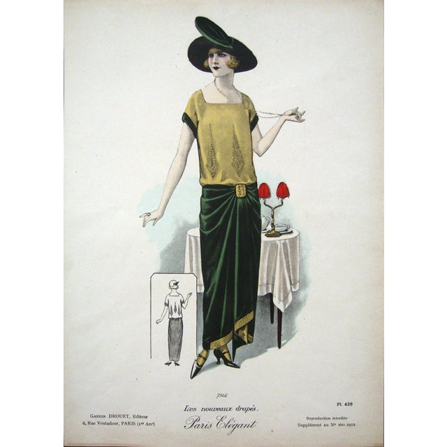Art Deco 1920s Vintage Paris 7546 Print For Sale - Image 3 of 3
