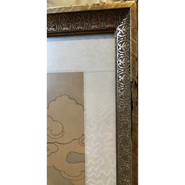 Vintage Mid-Century Chinese "Celestial Maiden" Silk Painting Signed Zheng Qing For Sale - Image 9 of 16