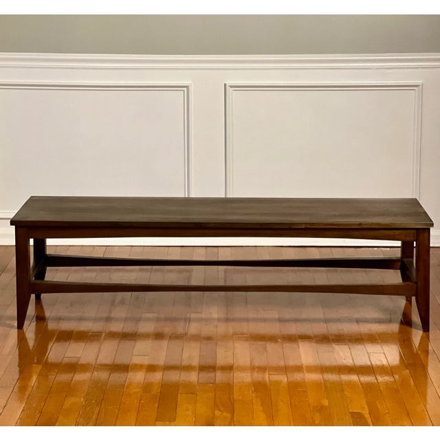 Wood Mid 20th Century Scandinavian Dark Walnut Coffee Table - Refinished For Sale - Image 7 of 11