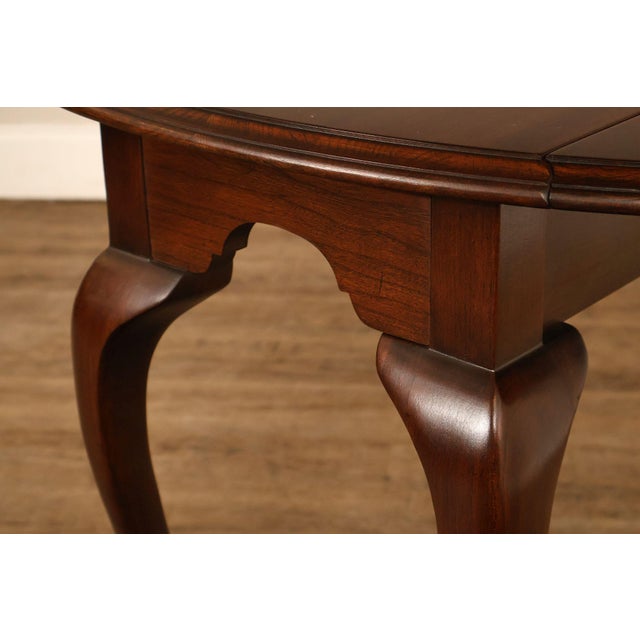 Ethan Allen Georgian Court Queen Anne Style Cherry Drop Leaf Side Table For Sale - Image 10 of 18