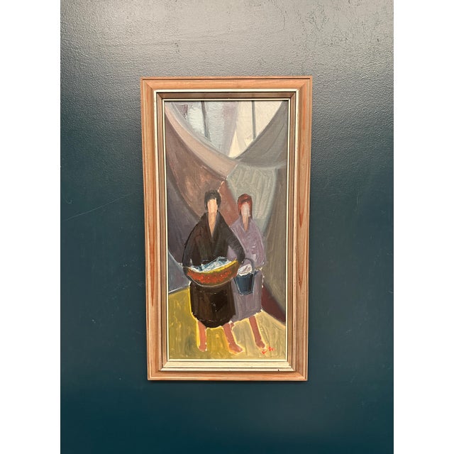 Erik Lo, Figures, 1950s, Oil on Canvas, Framed For Sale - Image 9 of 17