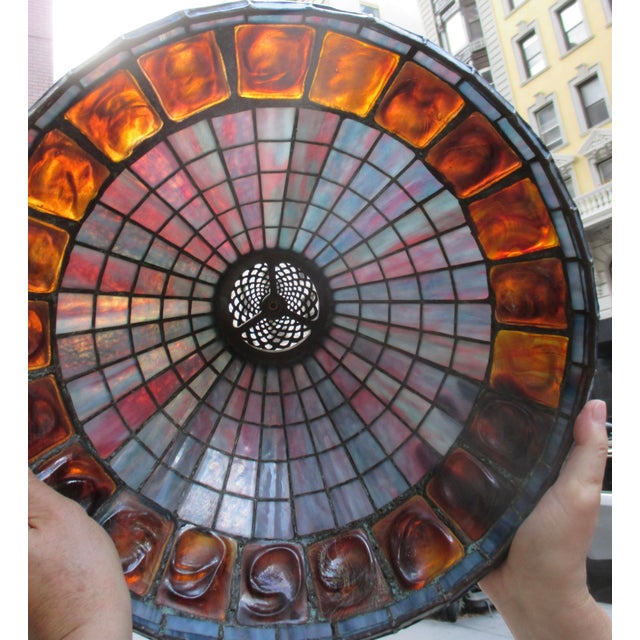 Late 20th Century Tiffany Style Turtle Back Lamp For Sale - Image 9 of 13