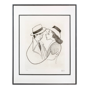 Al Hirschfeld, Casablanca, Rare Signed Etching, 91/160, Framed, Humphrey Bogart, Ingrid Bergman, 1995