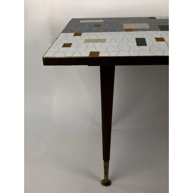 Mid-Century Glass Mosaic Coffee Table in Black, White, Grey & Gold For Sale - Image 11 of 14