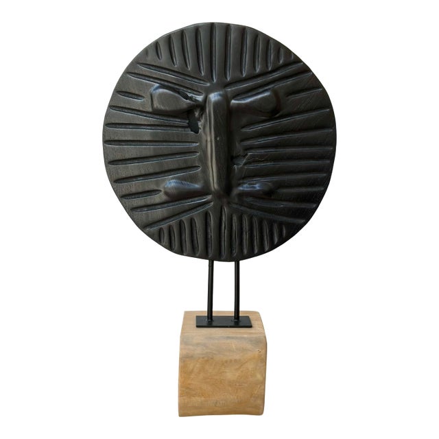 Arteriors Tribal Carved Wood Samirah Sculpture For Sale