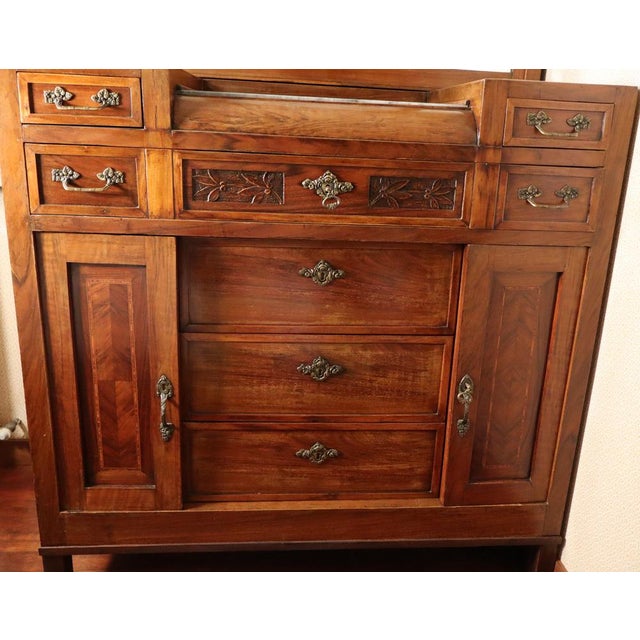 Mahogany & Marble Chest of Drawers with Mirror, 1900s For Sale - Image 11 of 18
