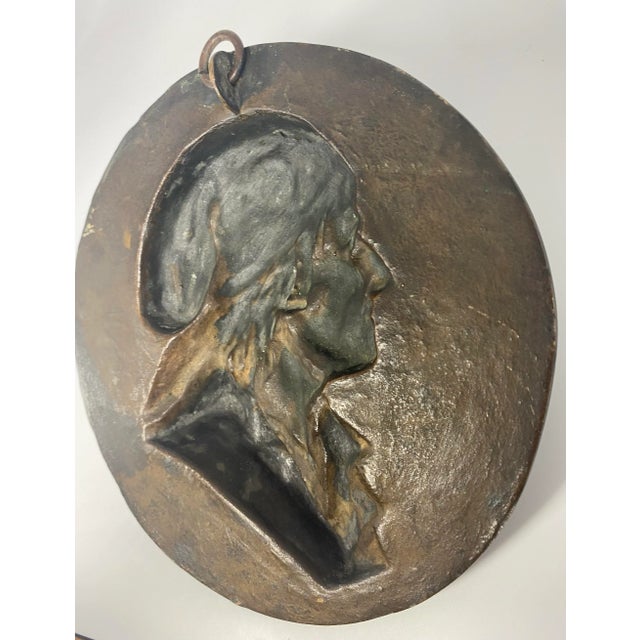 1868 French Antique Bronze Plaque of Jean Paul Marat by Jean Baptiste Buisson For Sale - Image 10 of 12